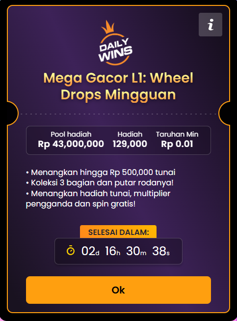 Mega wheel gacor drops mingguan