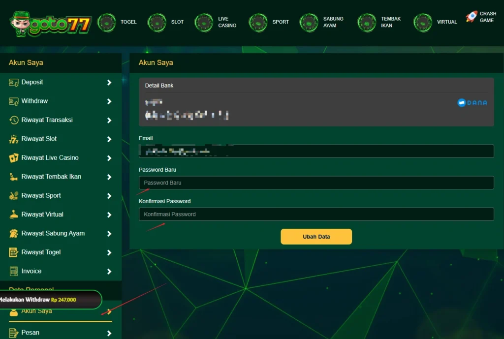 Reset Password Goto77